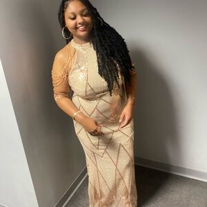 Elegant Gold Maxi Dress